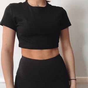 Simple Black Crop Top